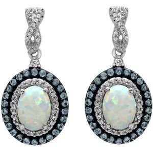 Opal Sapphire Topaz Earrings